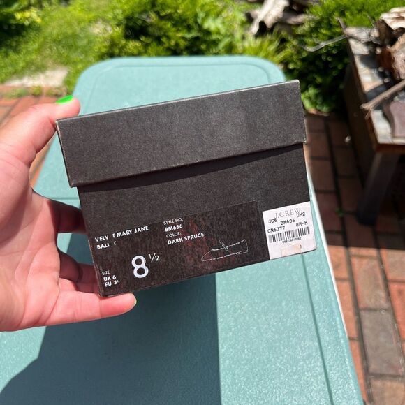 J Crew Anya Mary Jane Flats in Emerald Velvet NIB - Picture 4 of 9